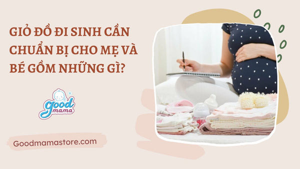 Alt: Hình ảnh một chiếc giỏ đồ đi sinh với đầy đủ đồ dùng cần thiết cho mẹ và bé