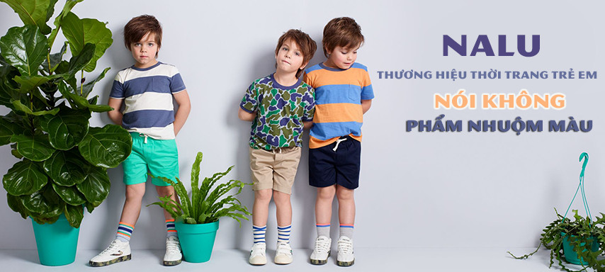 alt text: Quần áo trẻ em thương hiệu Nalu được làm từ vải kaki