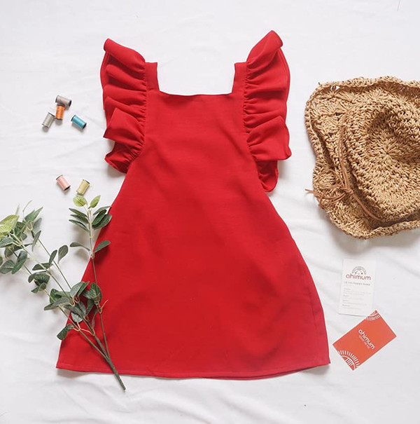 Đầm cánh tiên bé gái – đỏ DA98