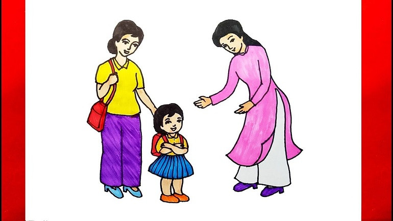 tranh tô màu cô giáo